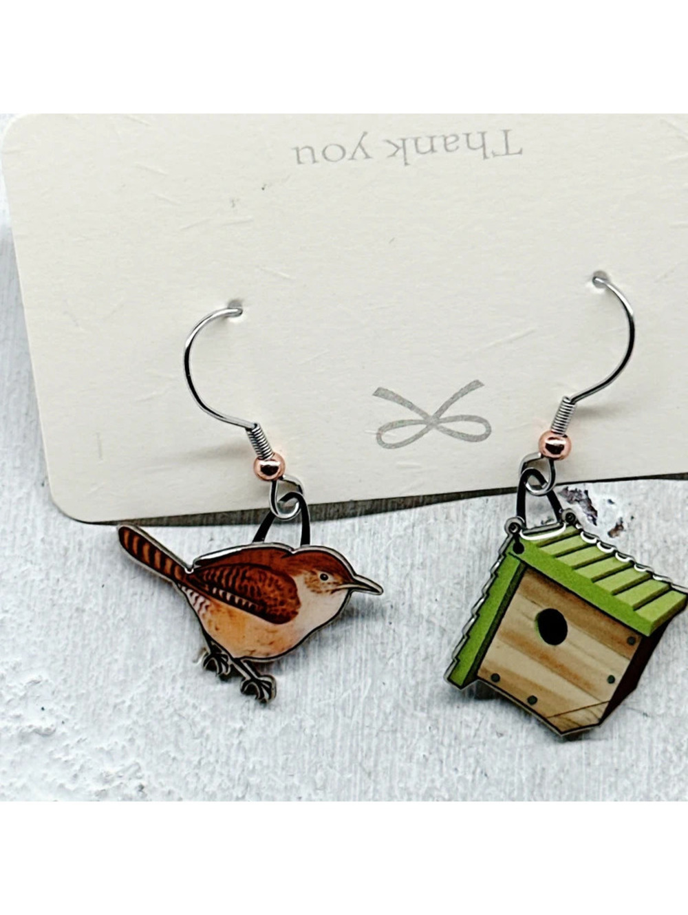 528mc. Jabebo Birdhouse Earrings